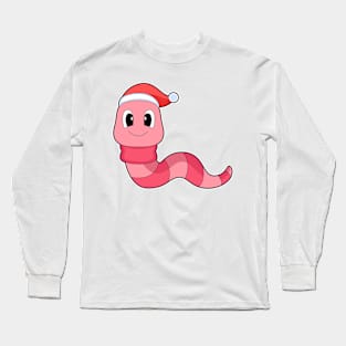 Worm Christmas Christmas hat Long Sleeve T-Shirt